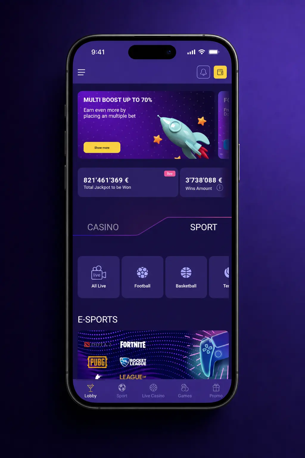 Lalabet gokkasten lobby met filters, inzetopties en welkomstbonus van 100% tot €500 plus freespins