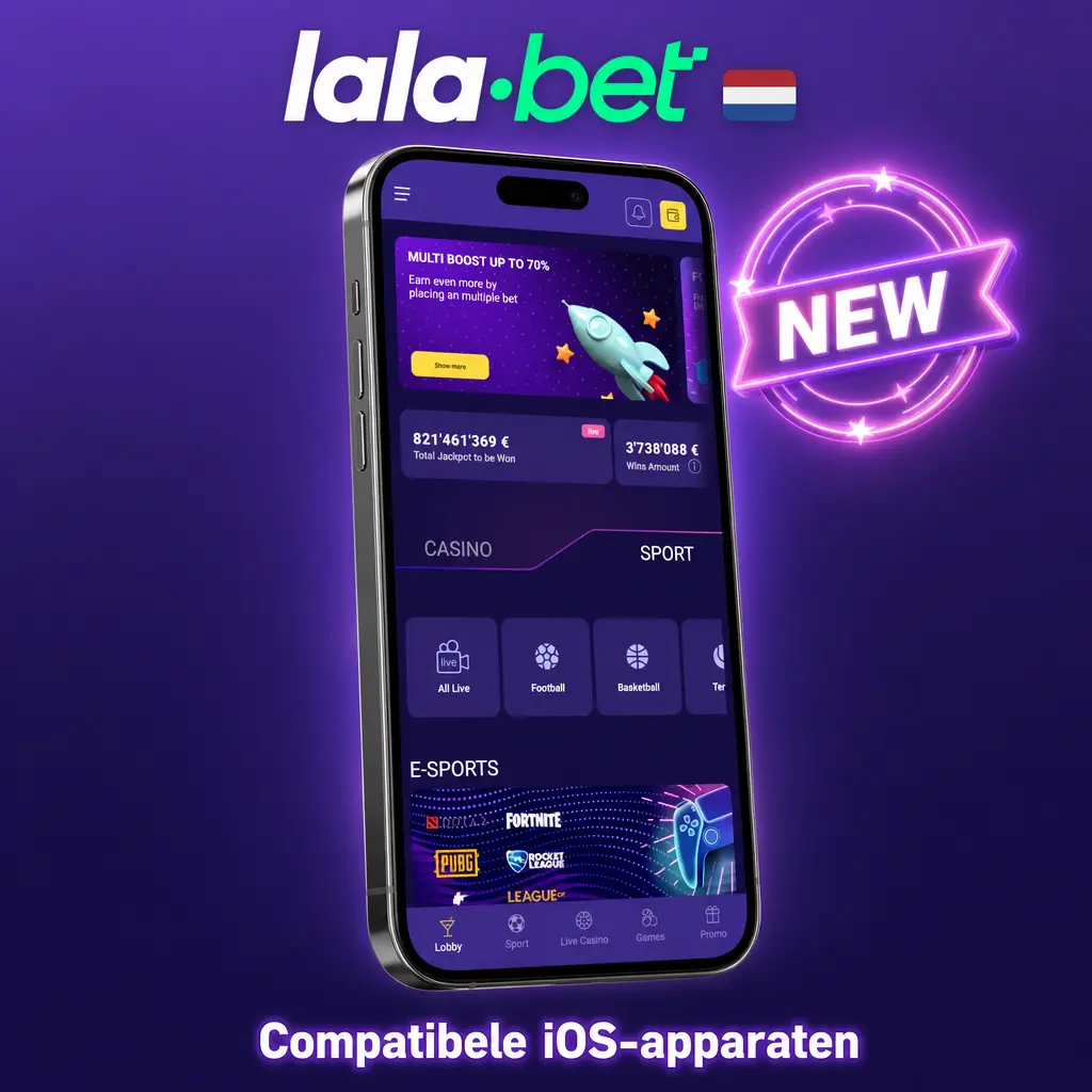 Compatibele iOS-apparaten voor de Lalabet app, waaronder iPhone X tot 17 en iPad Air en Pro modellen