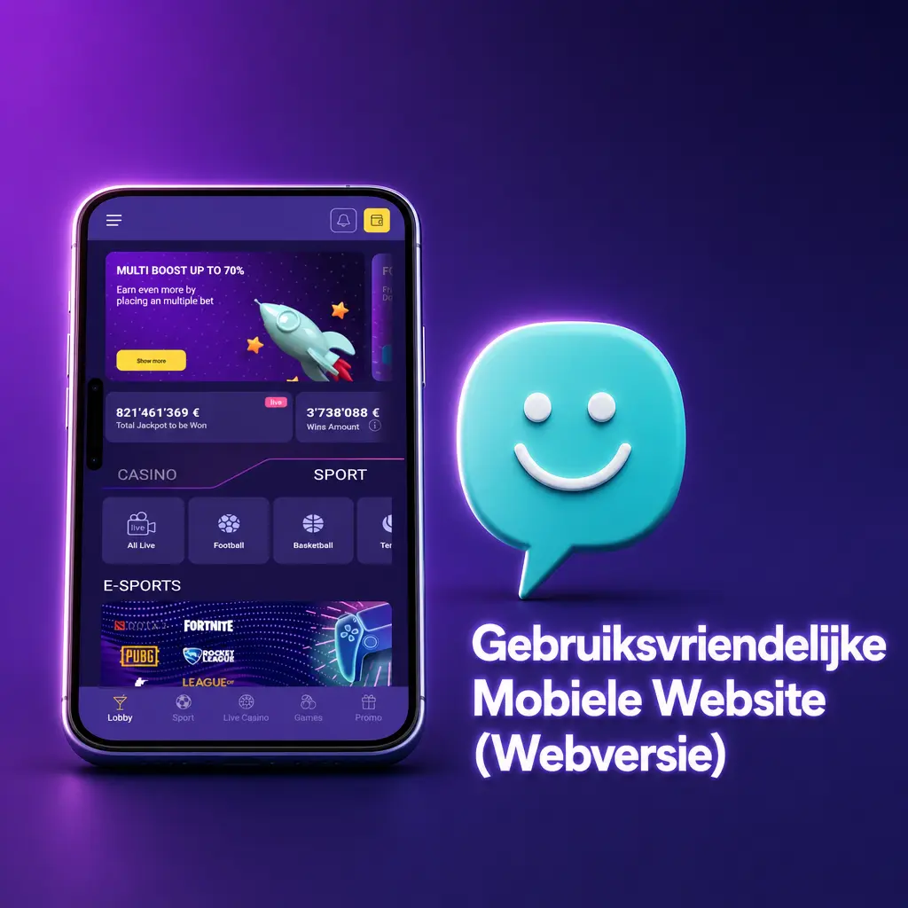 Lalabet mobiele webversie in Chrome of Safari browser zonder download, volledig compatibel met iOS en Android